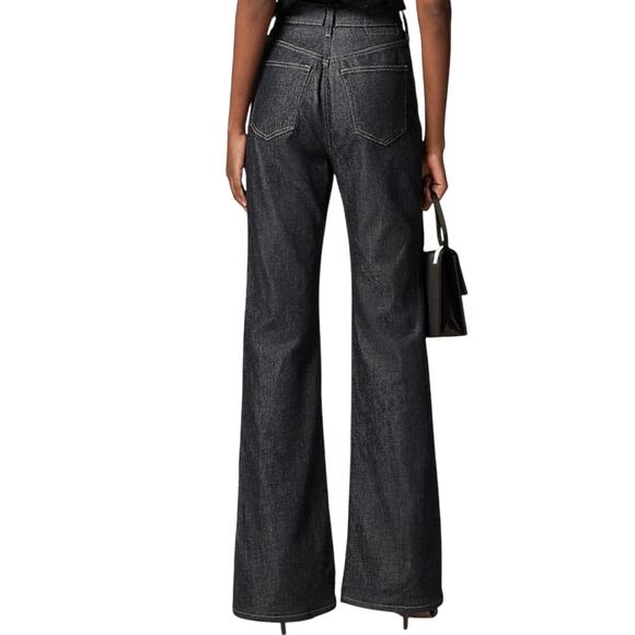 J.Crew High Rise '96 Flare Jeans Exposed Button Fly Dark Resin Rinse Wash 26 - Picture 2 of 10